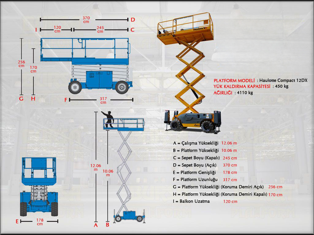 12 Metre Dizel Makasl Platform