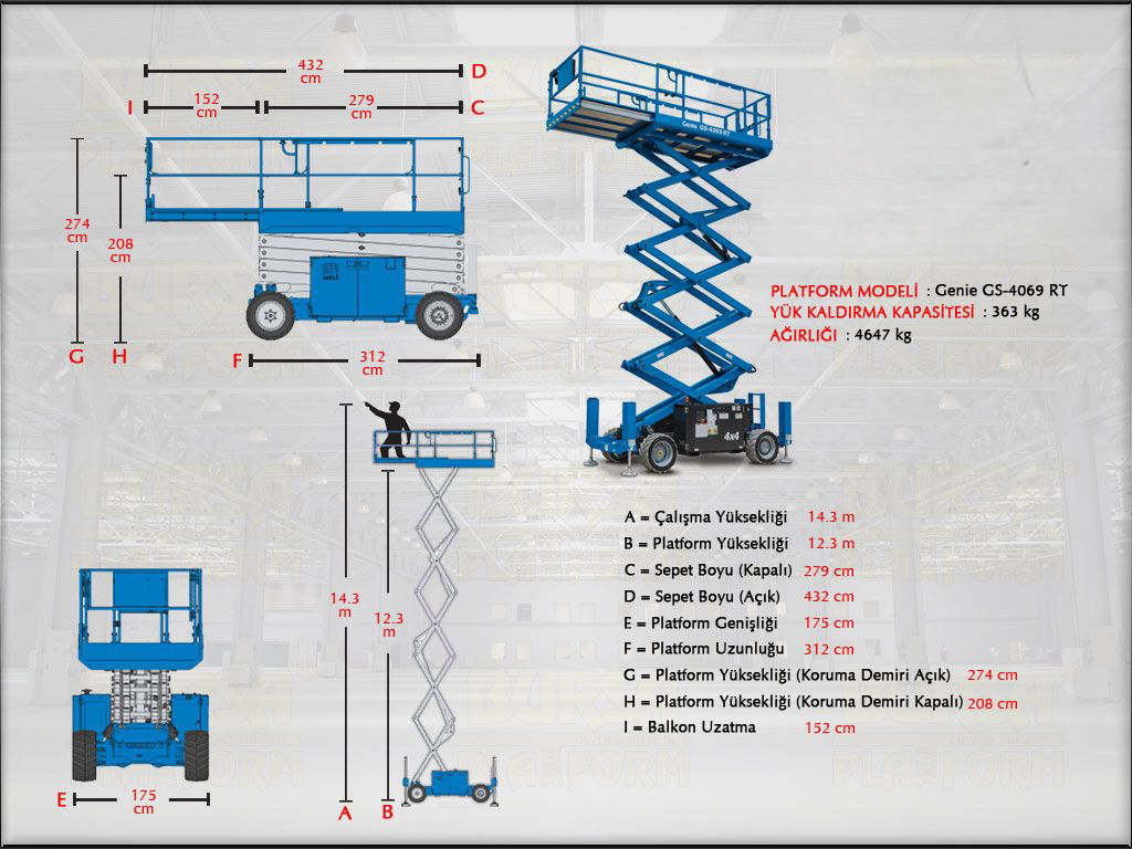 14 Metre Dizel Makasl Platform