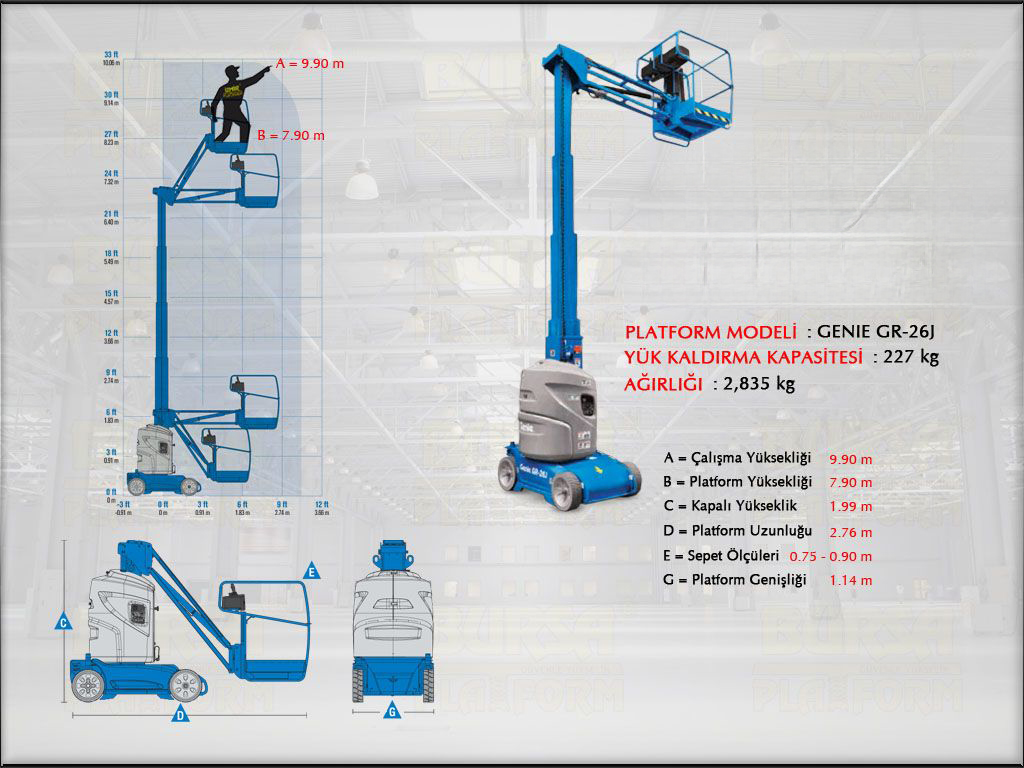 10 Metre Dikey Platform