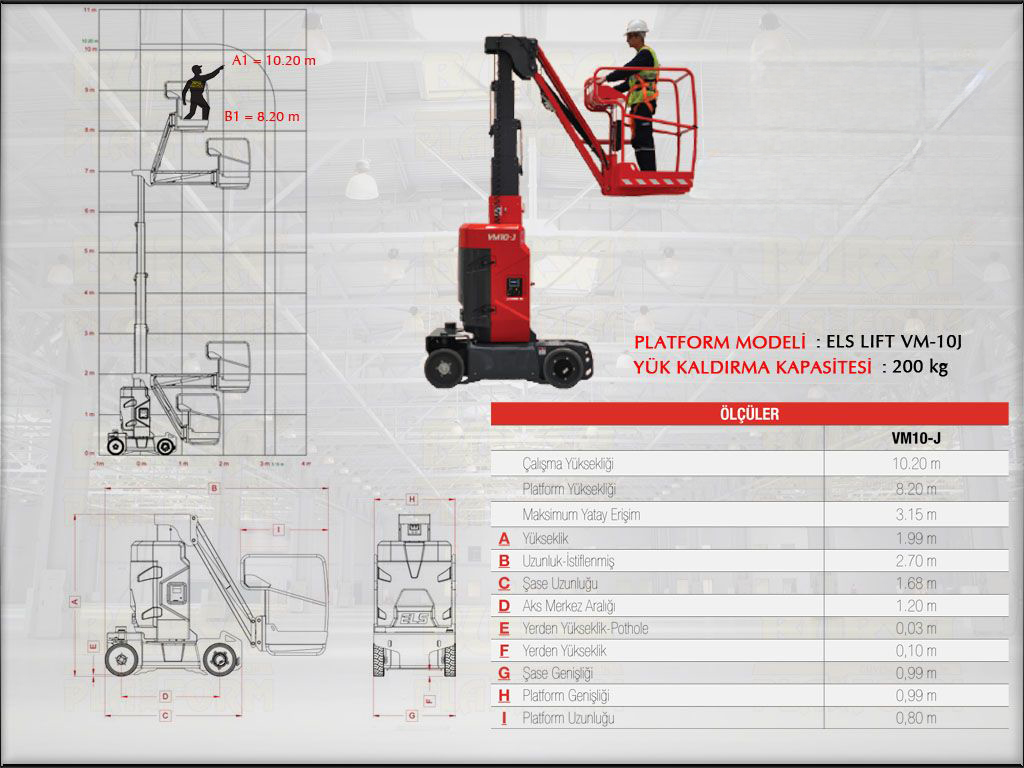 10 Metre Dikey Platform ELS